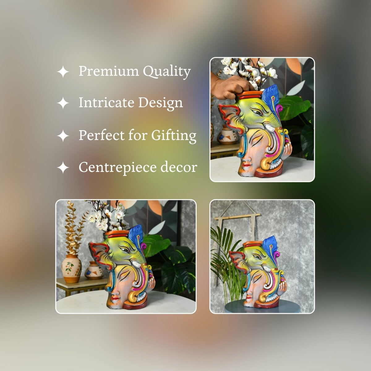 Sowpeace Premium Terracotta Abstract Flower Vase with Bright Colors - Sowpeace - 