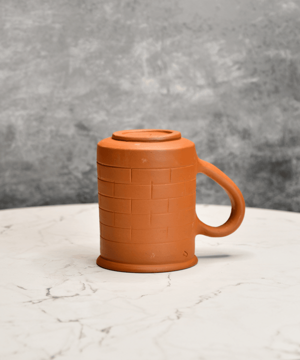 Sowpeace Premium Unglazed Terracotta Imprinted Drink Mugs (Set of 2) | Handcrafted Rustic Brown Coffee & Tea Cups for Gifting & Daily Use — image 3