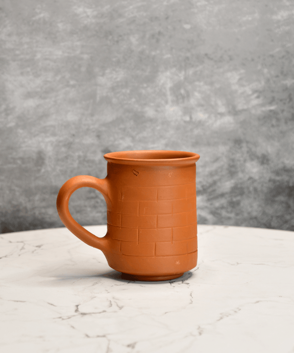 Sowpeace Premium Unglazed Terracotta Imprinted Drink Mugs (Set of 2) | Handcrafted Rustic Brown Coffee & Tea Cups for Gifting & Daily Use — image 2