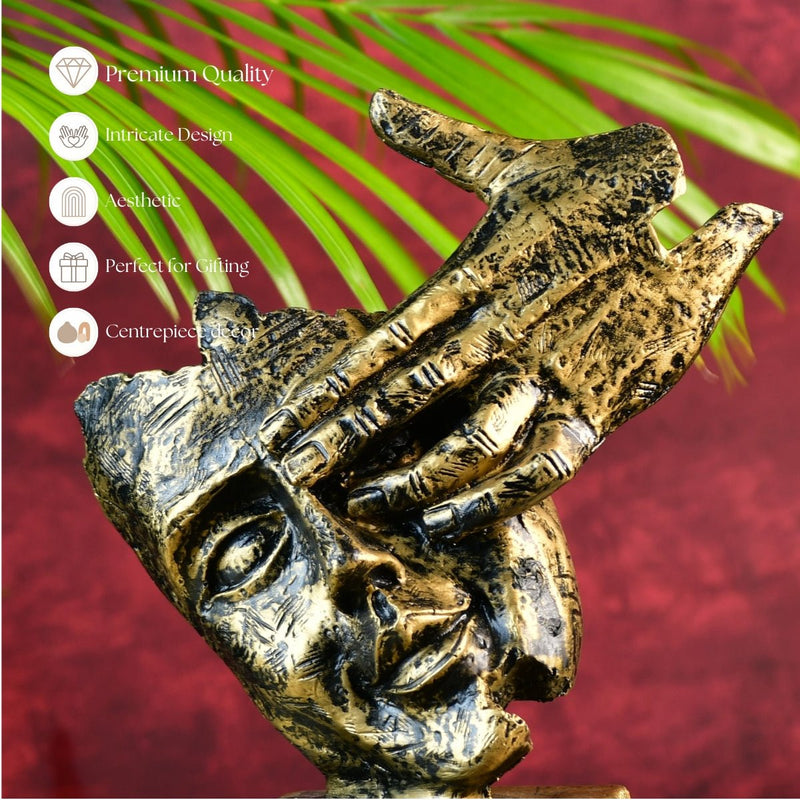 Sowpeace Resin Hand-on-Face Sculpture – Trendy Home Decor Accent & Unique Gift Idea – view 4