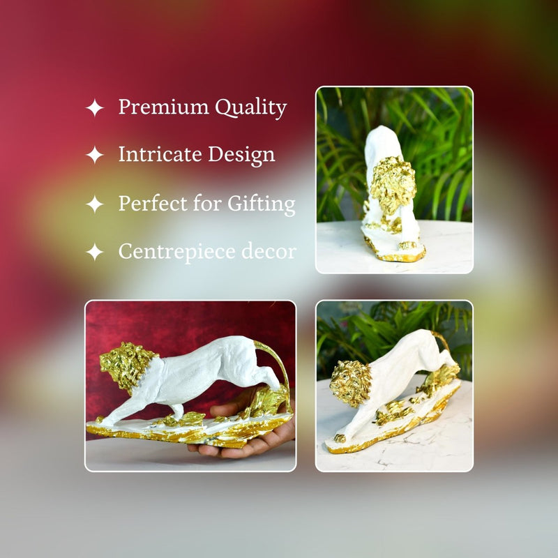 Sowpeace Resin Leaping Lion – view 3
