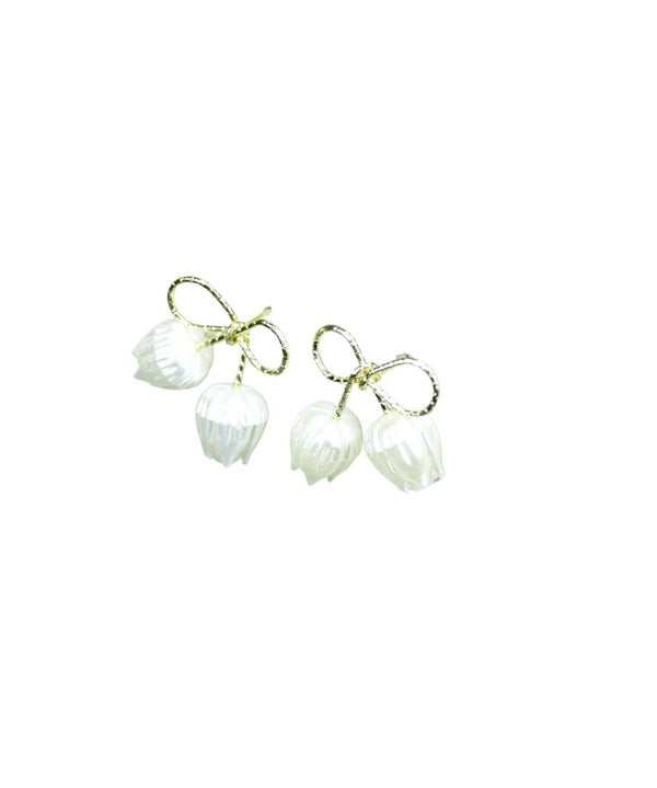 Sowpeace Ribbon Flower Gold Stainless Steel Earrings | Elegant One‑Size Lightweight Jewelry for Women & Daily Wear — image 5
