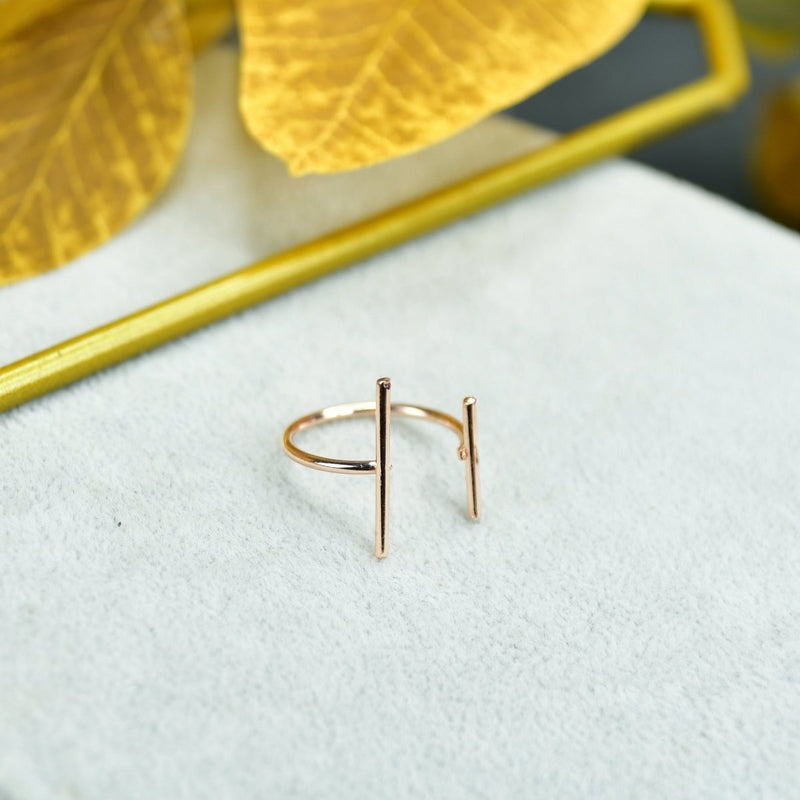 Sowpeace Rose Gold Double Line Ring Stainless Steel | Elegant One‑Size Adjustable Jewelry for Women & Men – view 1