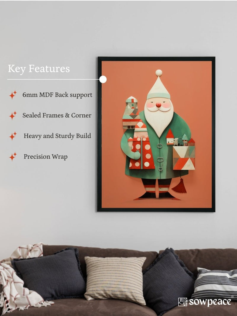 Sowpeace Santa: Premium Gifting Hope Canvas Prints – Handcrafted Indian-Inspired Art for Stylish Holiday Home Decor – view 7
