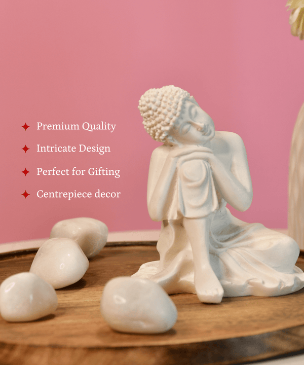 Sowpeace Serene Thoughts Decorative Piece | Elegant White Resin Sculpture for Home Décor & Gifting — image 3