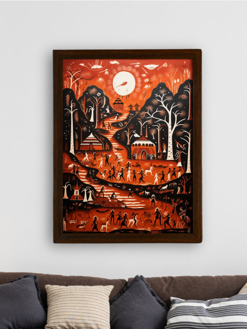 Sowpeace Serenity: Handcrafted Peaceful Mountain Wall Art – Premium Indian-Inspired Canvas Print for Modern Home Decor – view 3