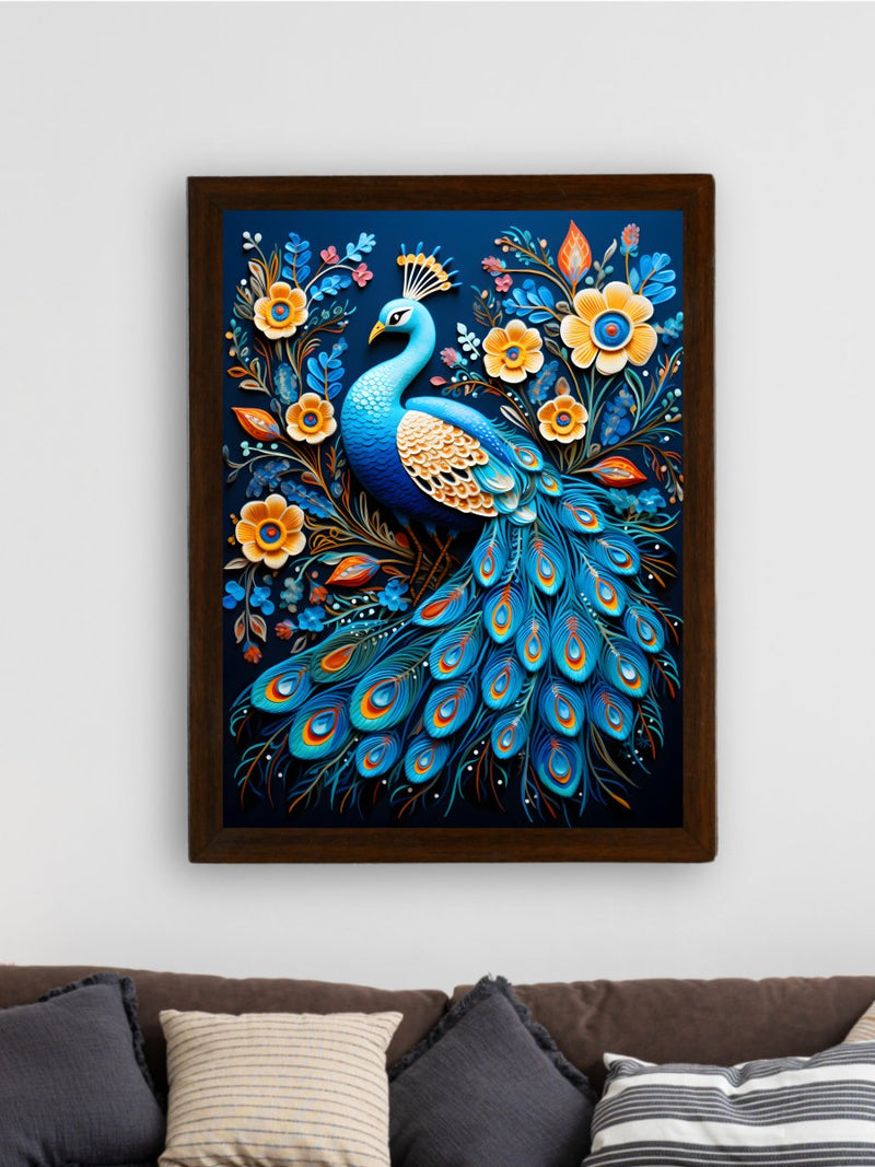 Sowpeace Serenity: Handcrafted Peacock Blooms Tranquility – Premium Canvas Art for Elegant and Peaceful Home Decor – view 3