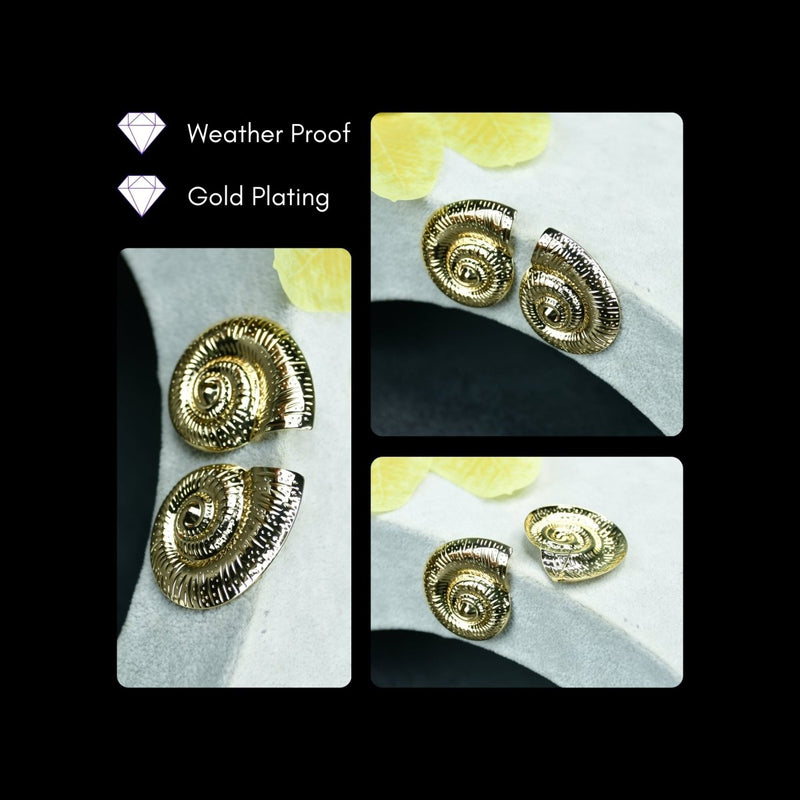 Sowpeace Shell Gold Stainless Steel Earrings | Elegant One‑Size Lightweight Jewelry for Women & Daily Wear – view 4
