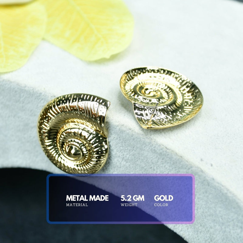 Sowpeace Shell Gold Stainless Steel Earrings | Elegant One‑Size Lightweight Jewelry for Women & Daily Wear – view 3