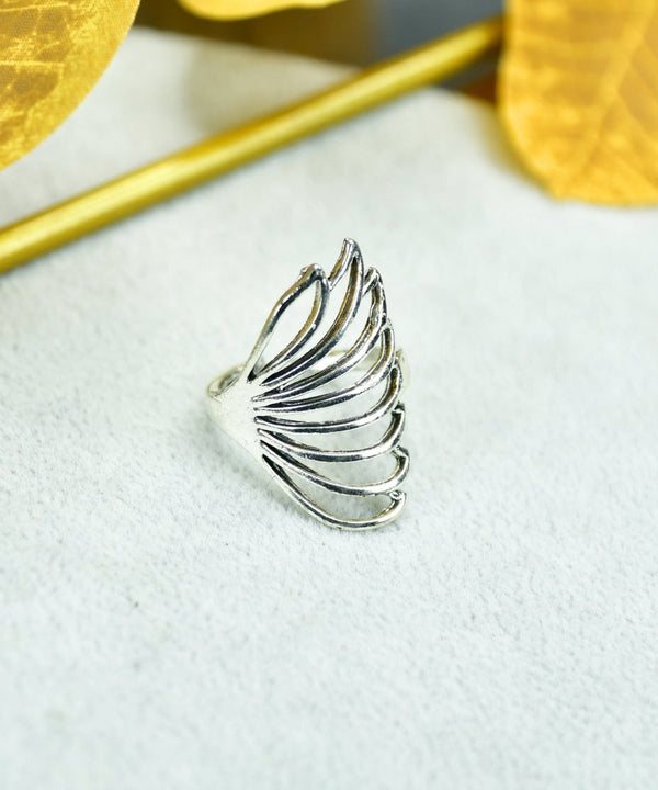 Sowpeace Silver Butterfly Wing Ring Set Stainless Steel | Elegant One‑Size Adjustable Jewelry for Women & Men — main view