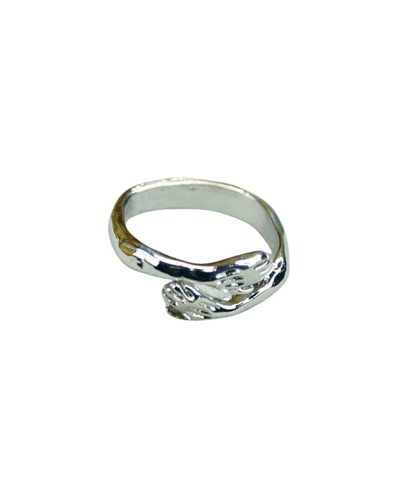 Sowpeace Silver Hand in Hand Ring Stainless Steel | Elegant One‑Size Adjustable Jewelry for Women & Men — image 5