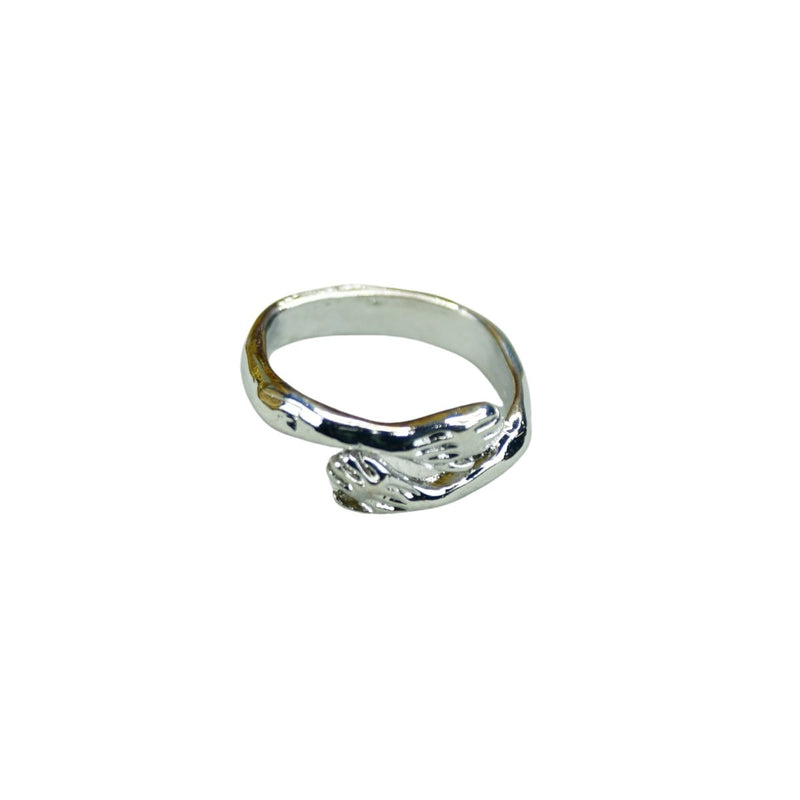 Sowpeace Silver Hand in Hand Ring Stainless Steel | Elegant One‑Size Adjustable Jewelry for Women & Men – view 5
