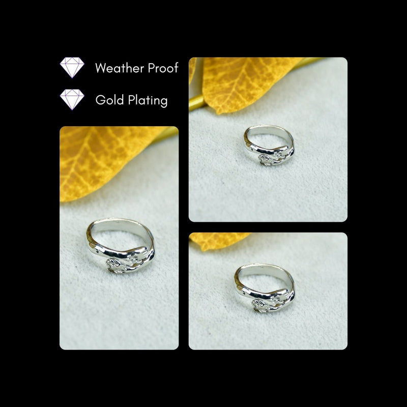 Sowpeace Silver Hand in Hand Ring Stainless Steel | Elegant One‑Size Adjustable Jewelry for Women & Men – view 4