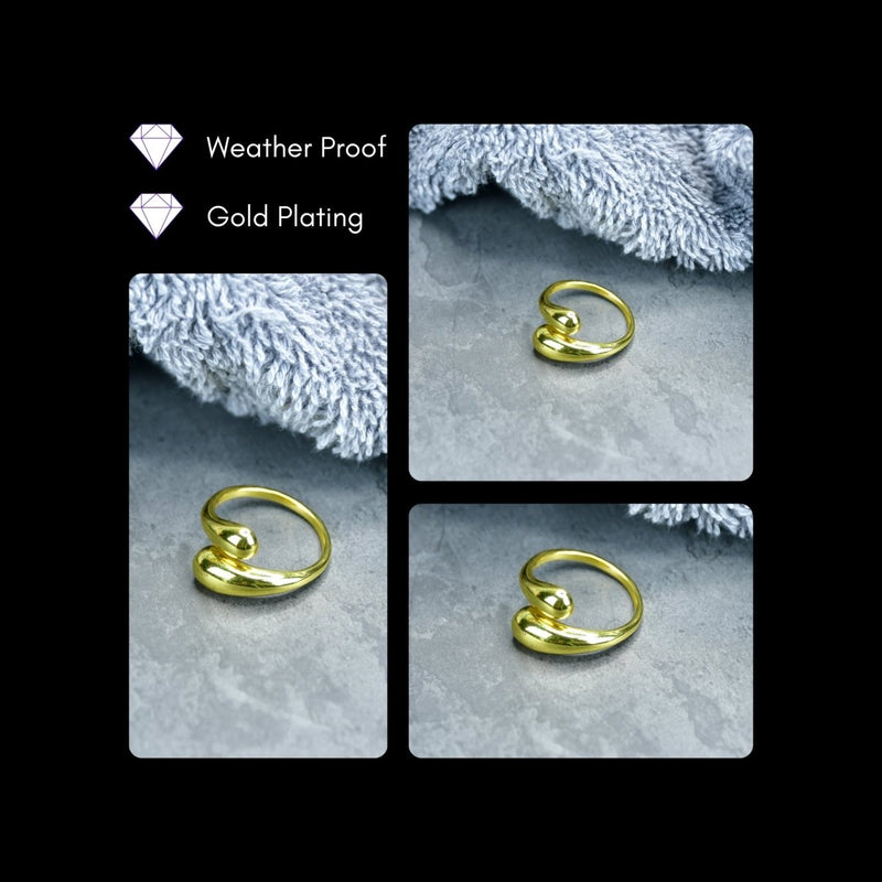 Sowpeace Silver Teardrop Ends Ring Stainless Steel | Stylish One‑Size Adjustable Minimalist Jewelry for Women & Men – view 4