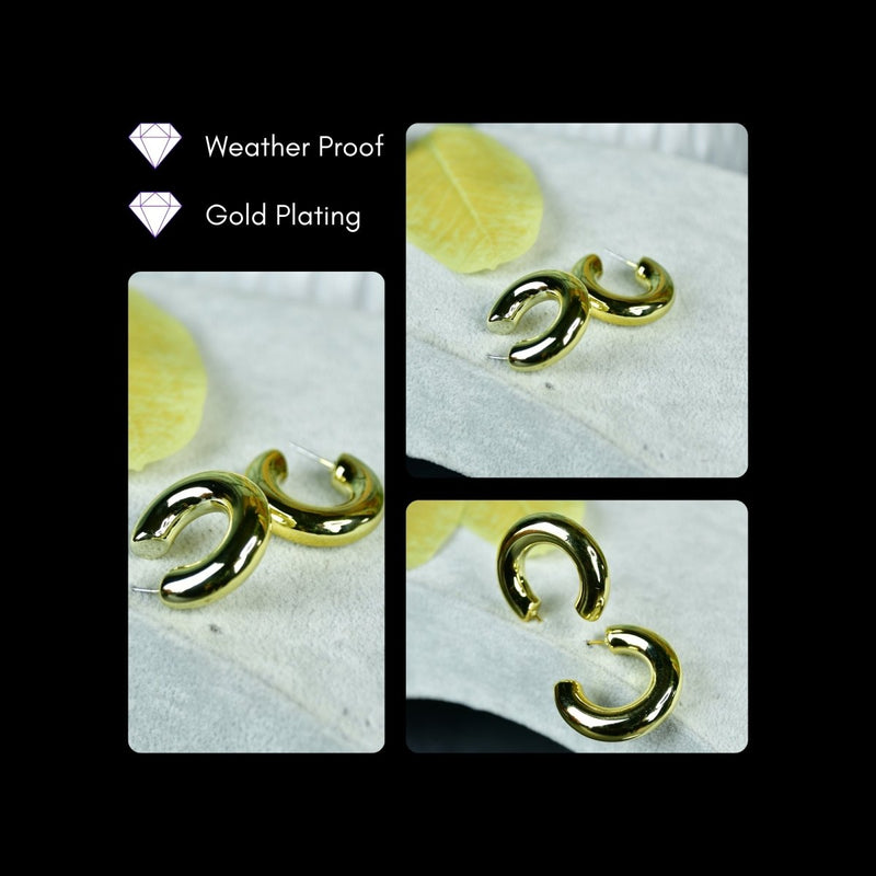 Sowpeace Small 3/4 Round Golden CCB Earrings | Lightweight One‑Size Stylish Jewelry for Women & Daily Wear – view 4