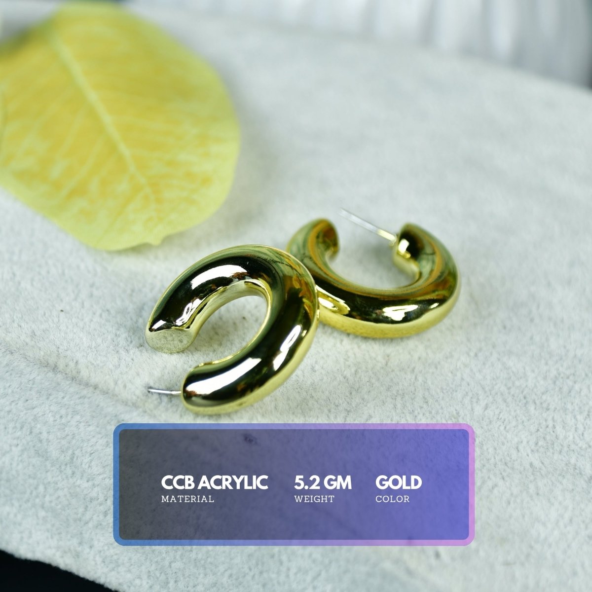 Sowpeace Small 3/4 Round Golden CCB Earrings | Lightweight One‑Size Stylish Jewelry for Women & Daily Wear - Sowpeace - 
