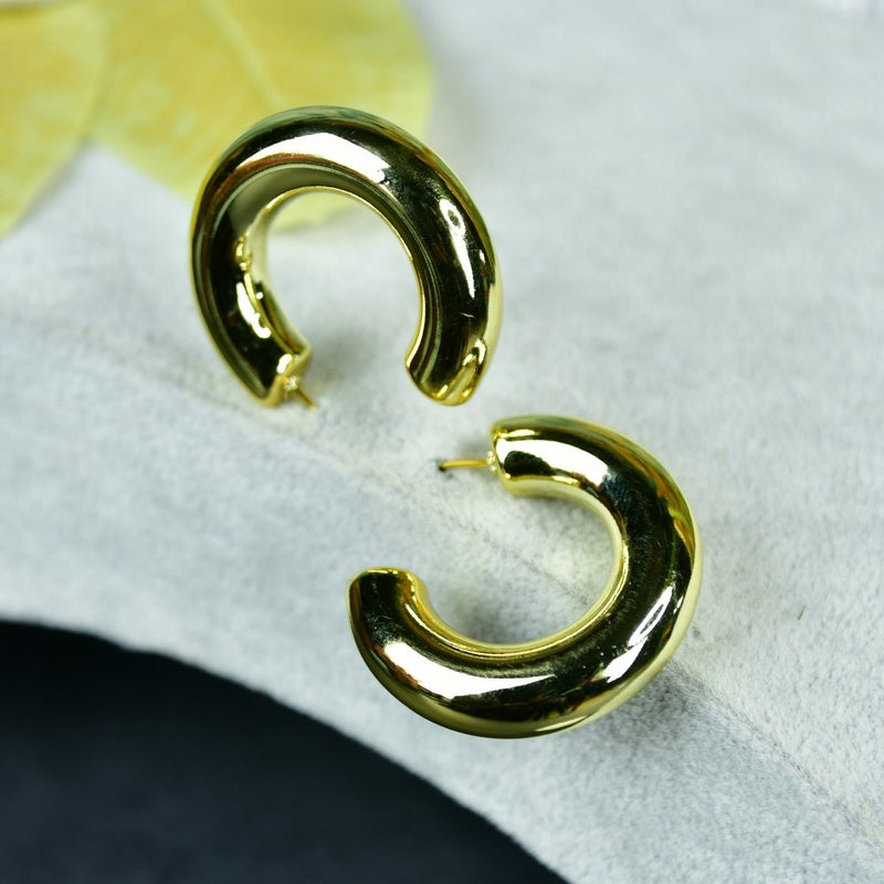Sowpeace Small 3/4 Round Golden CCB Earrings | Lightweight One‑Size Stylish Jewelry for Women & Daily Wear – view 2