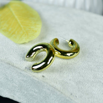 Sowpeace Small 3/4 Round Golden CCB Earrings | Lightweight One‑Size Stylish Jewelry for Women & Daily Wear - Sowpeace - 