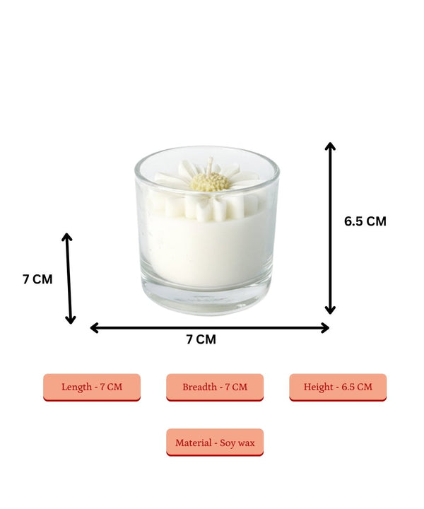 Sowpeace Soywax Flower Candle Set of 2 in Glass – Hand-Poured, Vegan, Unscented Decorative Gift — image 3