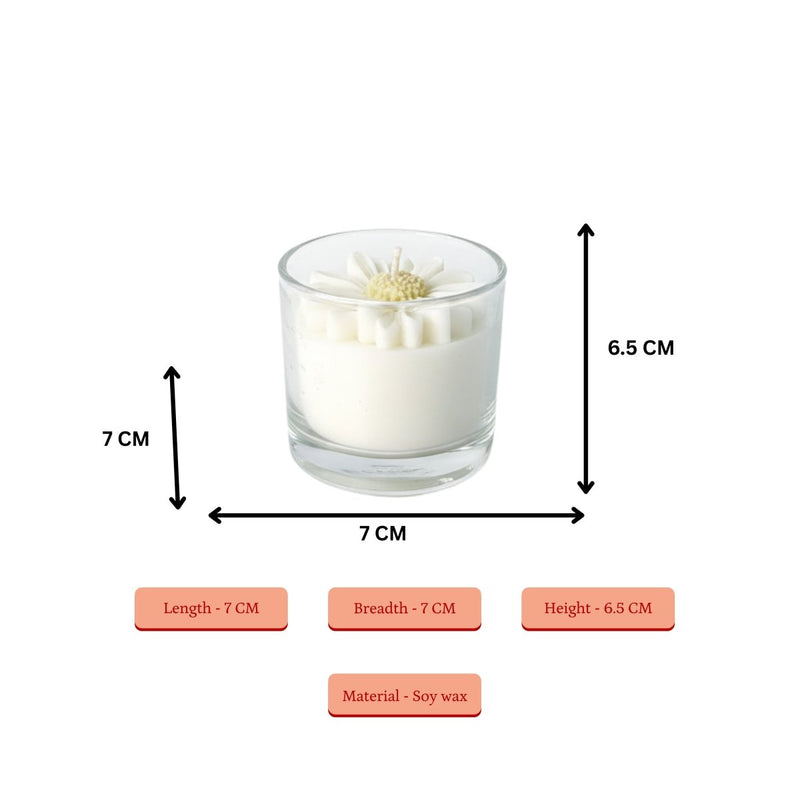 Sowpeace Soywax Flower Candle Set of 2 in Glass – Hand-Poured, Vegan, Unscented Decorative Gift – view 3