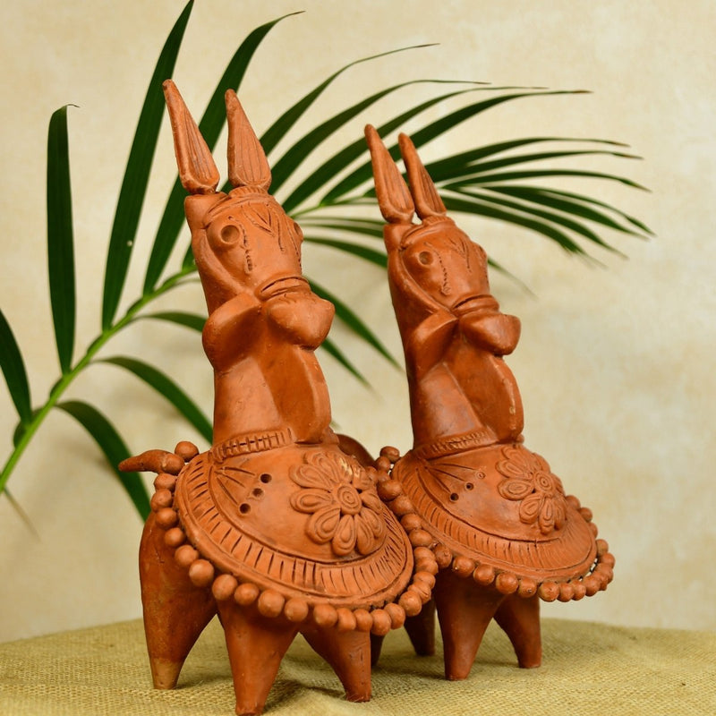 Sowpeace Terracotta Kathakali Horse: Artisan Tabletop Decor – view 1