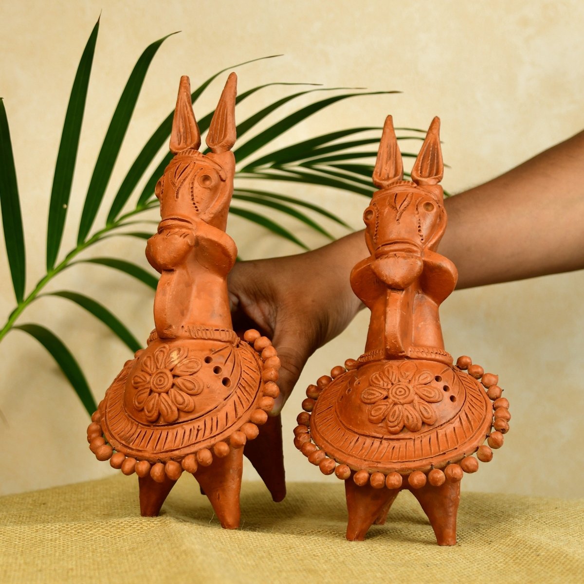 Sowpeace Terracotta Kathakali Horse: Artisan Tabletop Decor - Sowpeace - Animal - New Arrivals