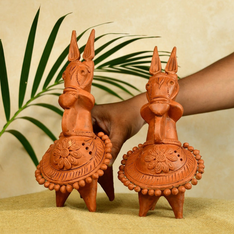 Sowpeace Terracotta Kathakali Horse: Artisan Tabletop Decor – view 5