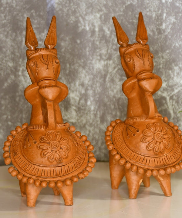 Sowpeace Terracotta Kathakali Horse: Artisan Tabletop Decor — image 6