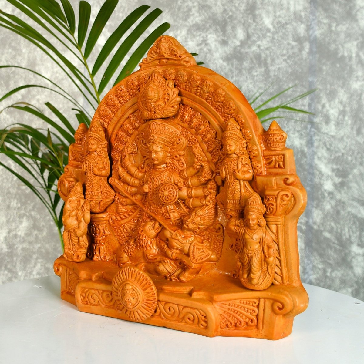 Sowpeace Terracotta Large Durga: Artisan Tabletop Decor - terracotta tabletop - Sowpeace - Diwali - God Idols