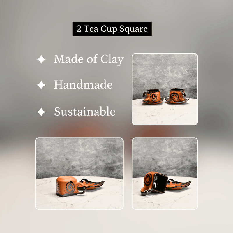 Sowpeace The Saucer Story (Set of 2) | Handcrafted Terracotta Tea & Coffee Saucers for Gifting & Daily Use – view 4