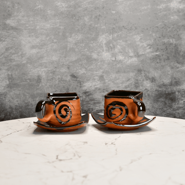 Sowpeace The Saucer Story (Set of 2) | Handcrafted Terracotta Tea & Coffee Saucers for Gifting & Daily Use - Sowpeace - 