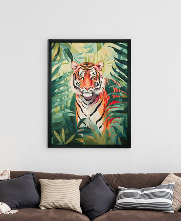 Sowpeace Tiger Canvas Wall Art: Premium Home Decor Print with Frame — alternate view
