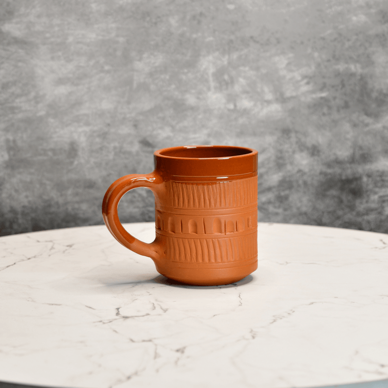 Sowpeace Traditional Terracotta Coffee Mugs (Set of 2) | Handcrafted Brown Tea & Coffee Cups for Gifting & Daily Use – view 2