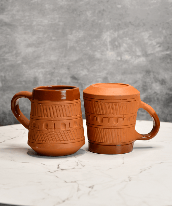 Sowpeace Traditional Terracotta Coffee Mugs (Set of 2) | Handcrafted Rustic Brown Tea & Coffee Cups for Gifting & Daily Use — image 3