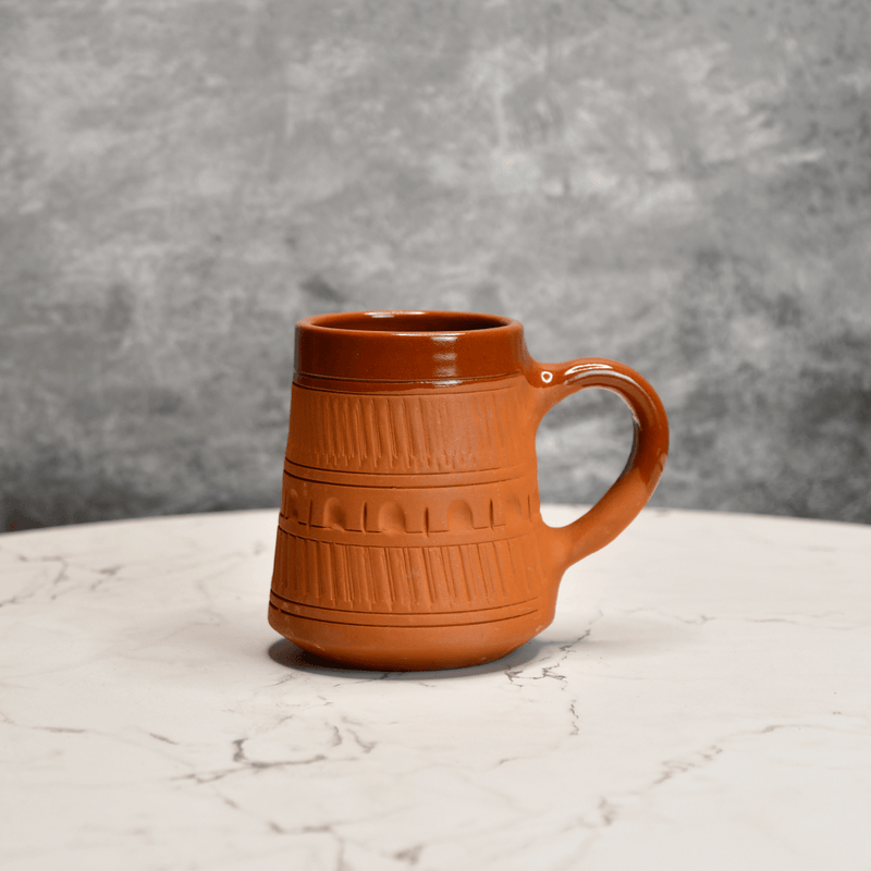 Sowpeace Traditional Terracotta Coffee Mugs (Set of 2) | Handcrafted Rustic Brown Tea & Coffee Cups for Gifting & Daily Use – view 2