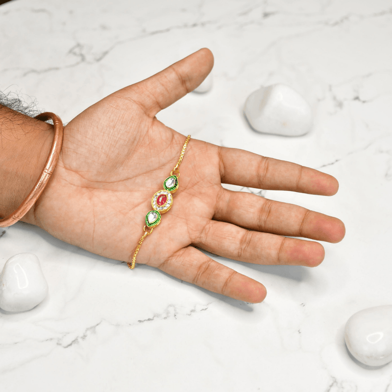 Sowpeace Triple Stone Accent Bracelet | Elegant Stainless Steel One‑Size Adjustable Jewelry for Women & Men – view 3