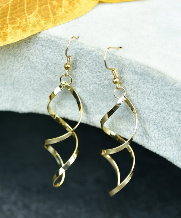 Sowpeace Twisted Gold Stainless Steel Earring Threads | Elegant One‑Size Lightweight Jewelry for Women & Daily Wear — main view