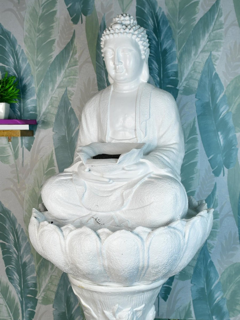 Sowpeace White Buddha Water Fountain – Elegant Buddha Sitting Waterfall for Tranquil Home Decor & Gifts – view 2