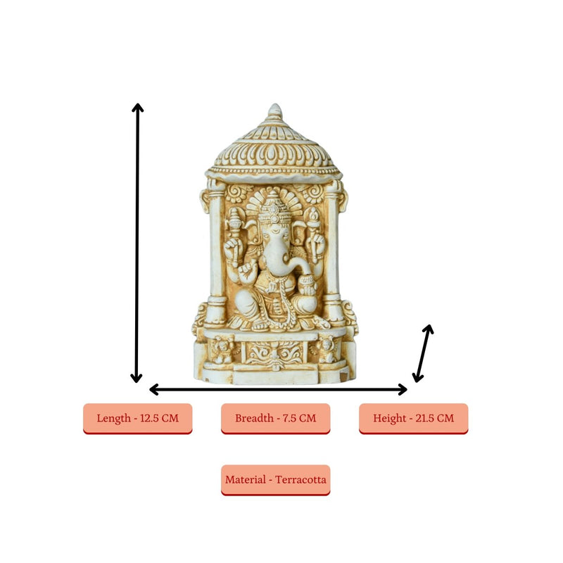 Sowpeace White Ganesh Terracotta Tabletop Art Decor – view 4