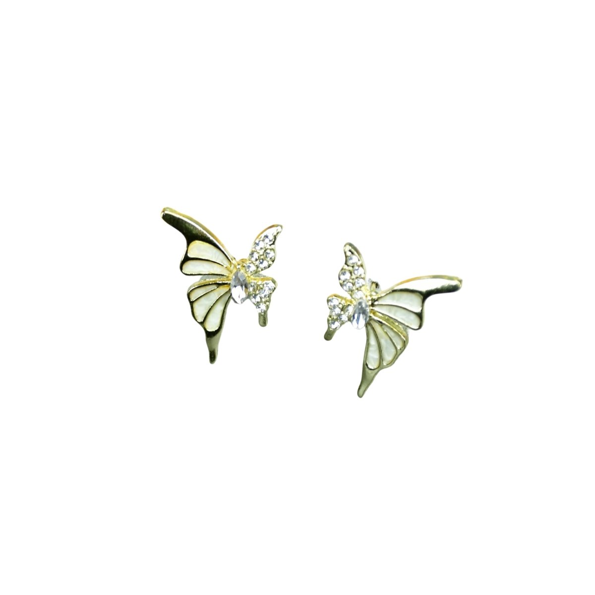 Sowpeace White Gold Stainless Steel Butterfly Earrings | Elegant One‑Size Lightweight Jewelry for Women & Daily Wear - Sowpeace - 