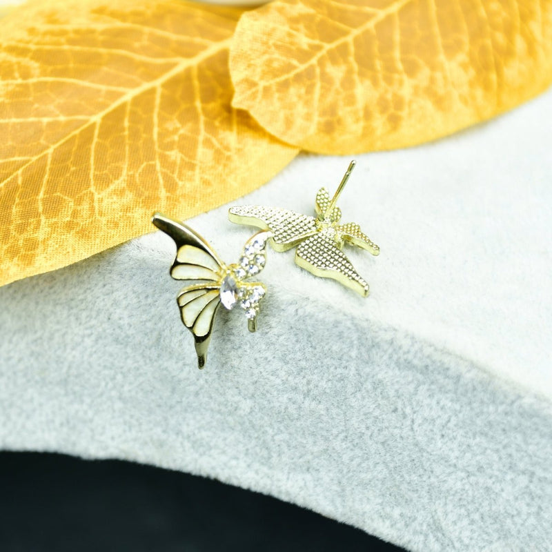 Sowpeace White Gold Stainless Steel Butterfly Earrings | Elegant One‑Size Lightweight Jewelry for Women & Daily Wear – view 2