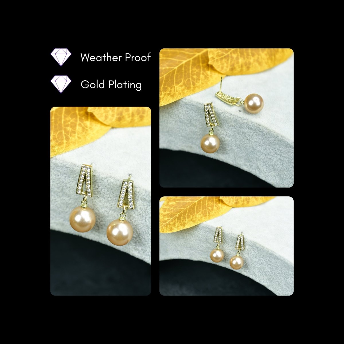 Sowpeace White Lining Gold Stainless Steel Earrings | Elegant One‑Size Lightweight Jewelry for Women & Daily Wear - Sowpeace - 