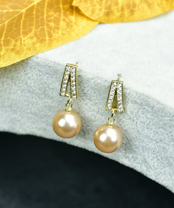 Sowpeace White Lining Gold Stainless Steel Earrings | Elegant One‑Size Lightweight Jewelry for Women & Daily Wear — main view