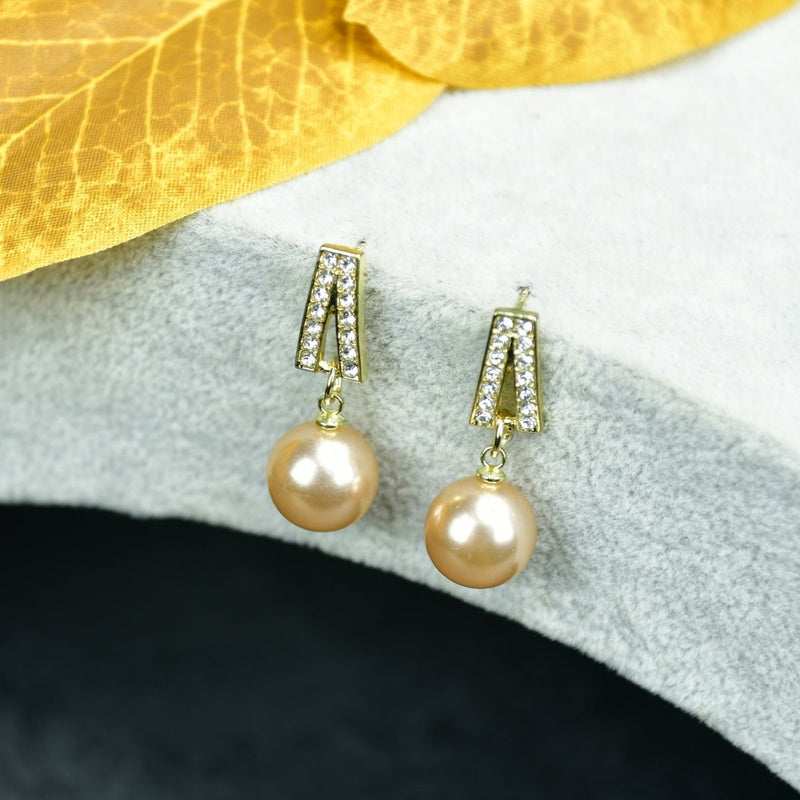 Sowpeace White Lining Gold Stainless Steel Earrings | Elegant One‑Size Lightweight Jewelry for Women & Daily Wear – view 1