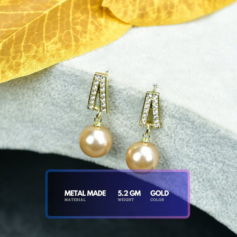 Sowpeace White Lining Gold Stainless Steel Earrings | Elegant One‑Size Lightweight Jewelry for Women & Daily Wear – view 3