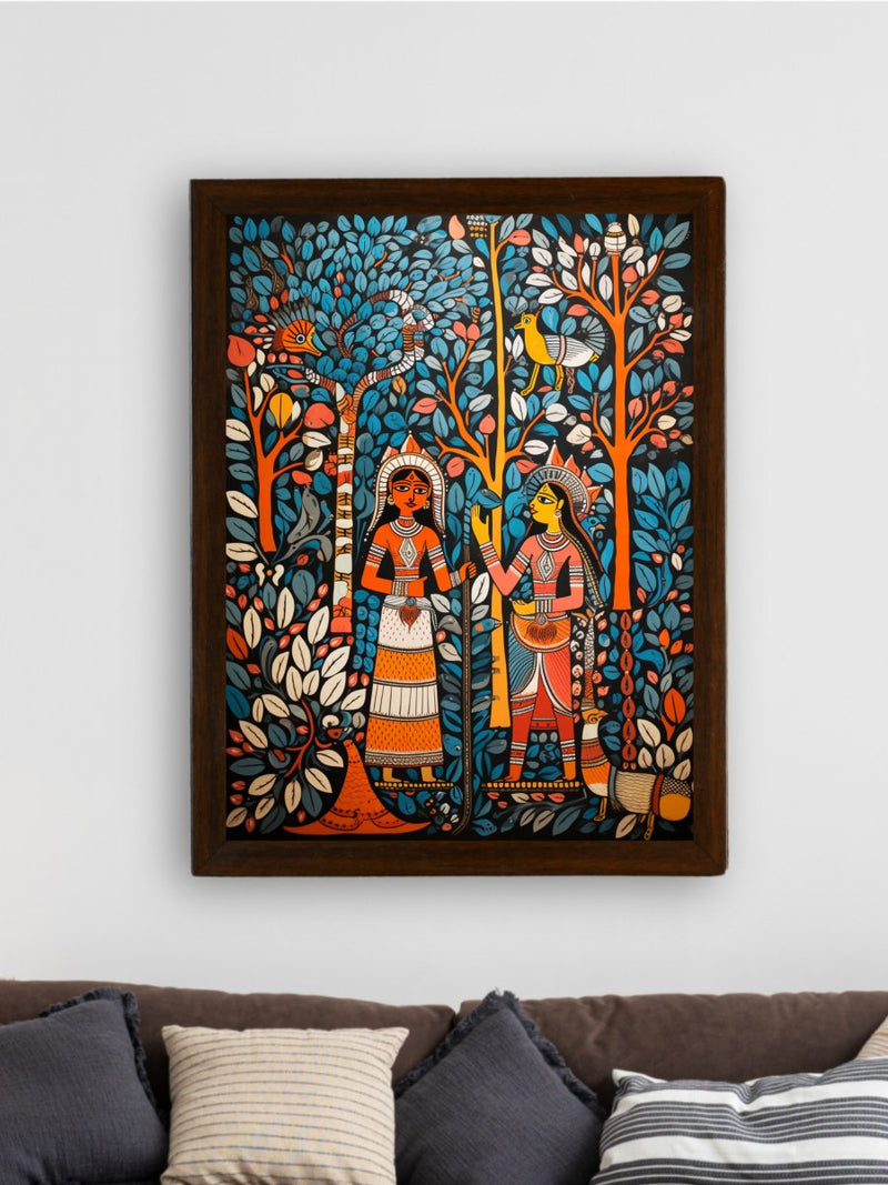 Sowpeace: Women & Trees Handcrafted Art – Premium Indian-Inspired Canvas Print for Elegant Home Decoration – view 3
