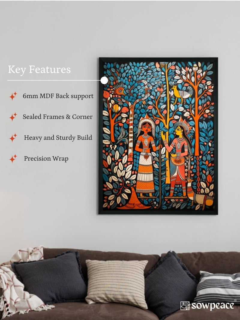 Sowpeace: Women & Trees Handcrafted Art – Premium Indian-Inspired Canvas Print for Elegant Home Decoration – view 6