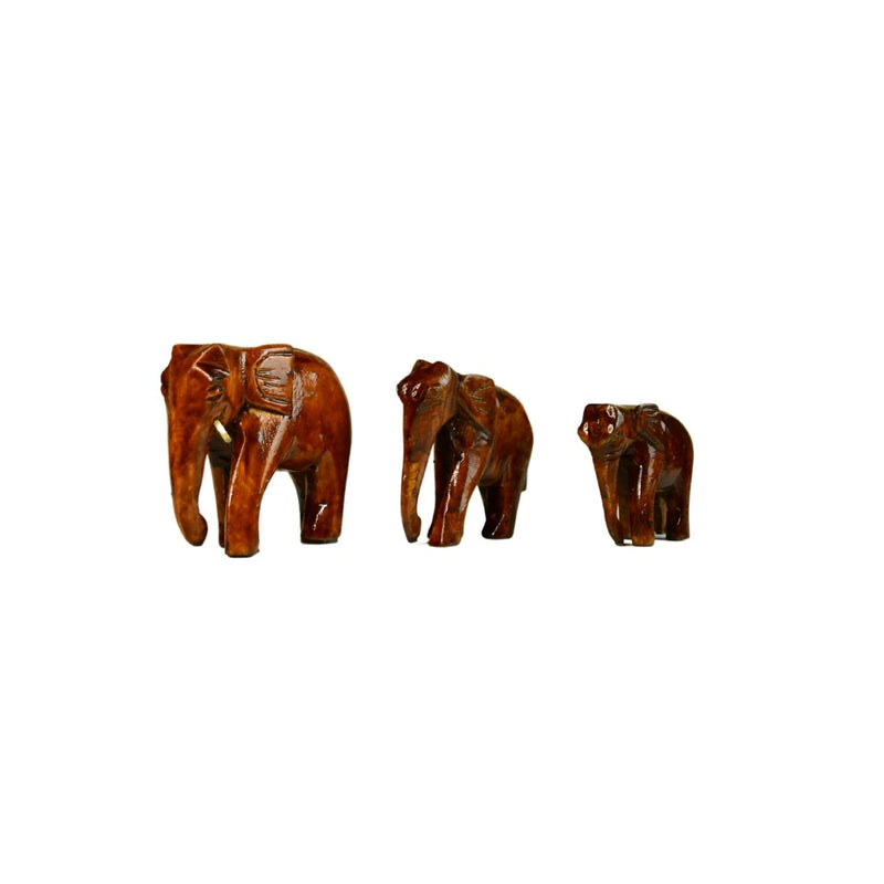 Sowpeace Wooden Descending Elephant Set of 3: Artisan Tabletop Decor – view 7