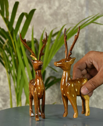 Sowpeace Wooden Dotted Deer: Small Artisan Decor — alternate view