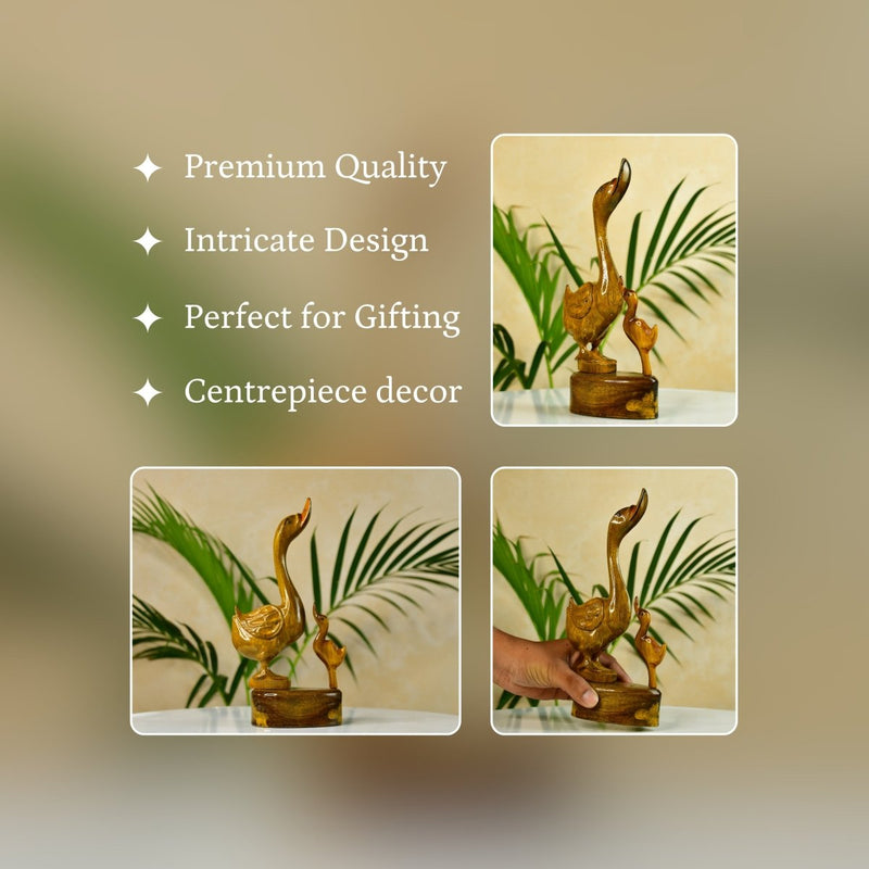Sowpeace Wooden Duck Set: Artisan Home Decor Accent – view 3